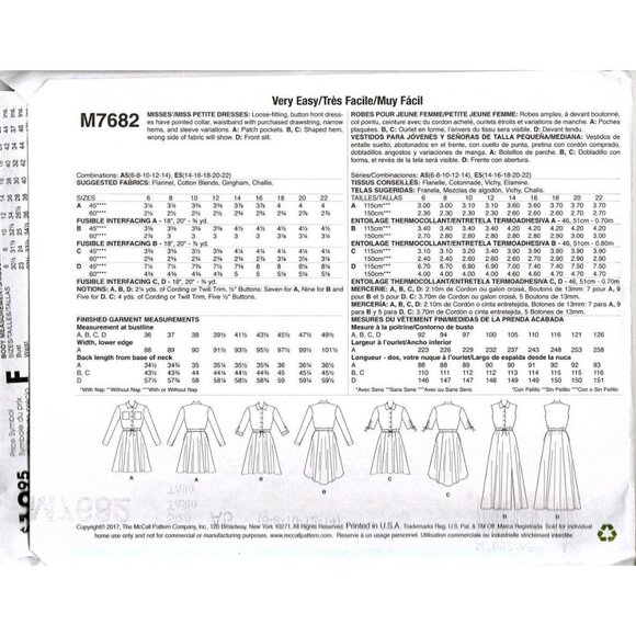 McCalls M7682 Misses or Petite 6 to 14 Dresses Uncut Sewing Pattern - Picture 2 of 2